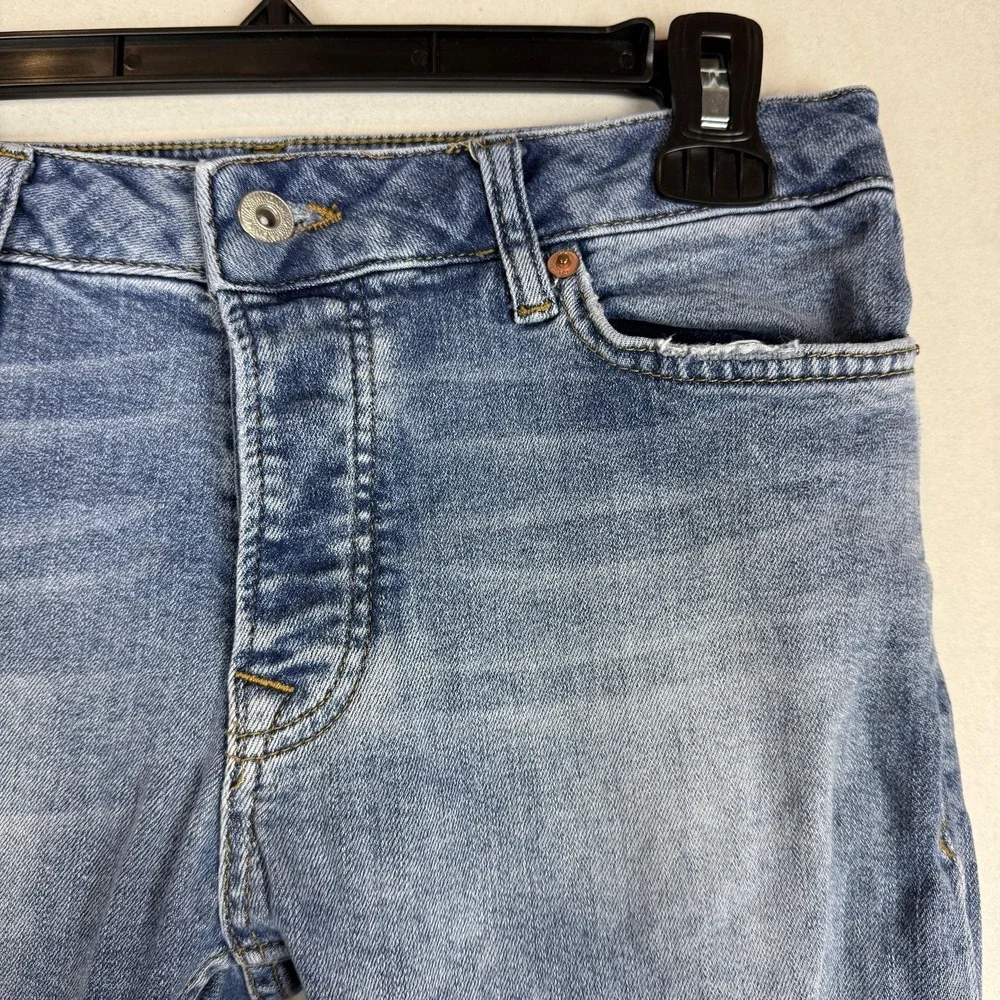 Topman‎ Jeans Mens 30x29 Blue Medium Wash Slim Skinny Distressed Stretch Denim